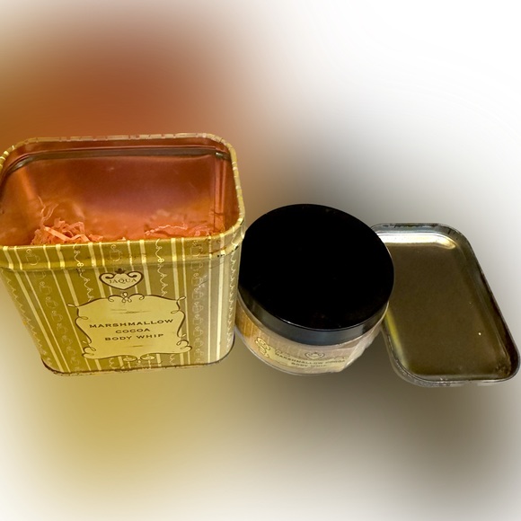 VTG RARE JAQUA MARSHMALLOW COCOA BODY WHIP TIN 3.75”x3.5”x2.25” COLLECTIBLE TAN - Picture 5 of 7